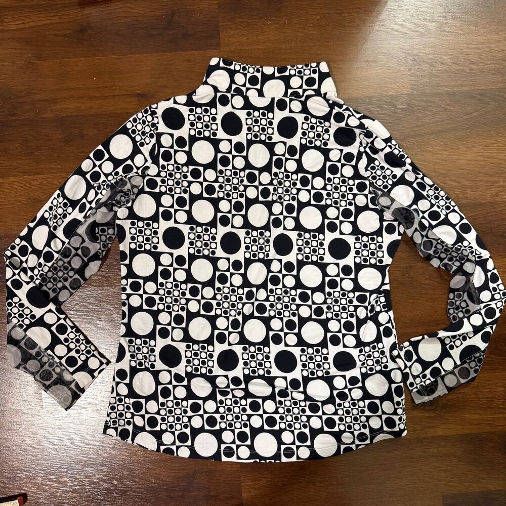 IBKUL Elise Long Sleeve 1/4 Zip UPF Protection Polka Dot Sz L Golf Pickleball - Picture 3 of 9